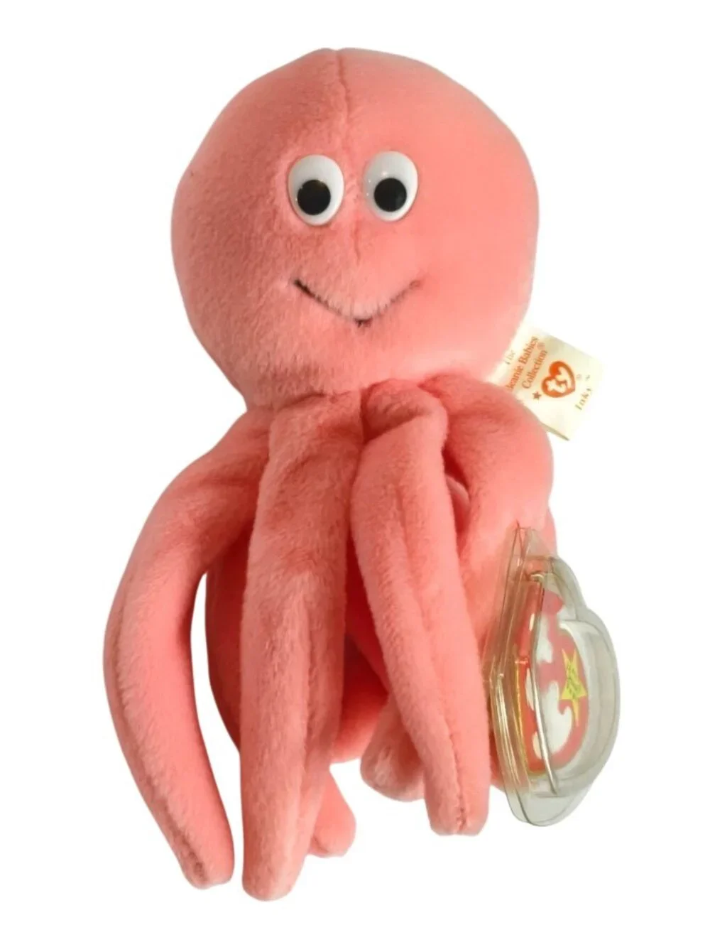 Ty Beanie Baby INKY Octopus Plush MWMT 1994 Pink Retired DOB Nov 29 Collectible